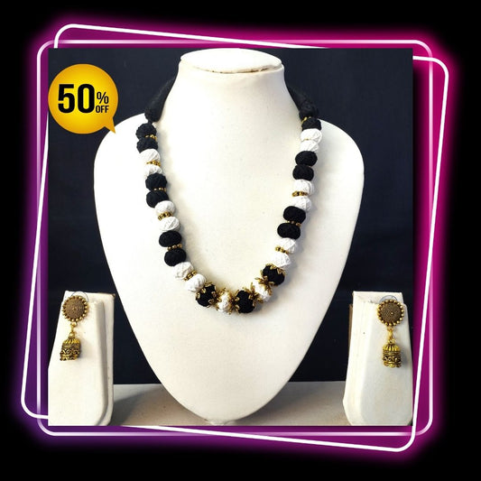 Black  and white  Necklace set