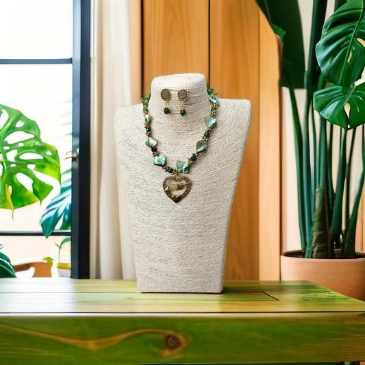 Green beads Necklace set