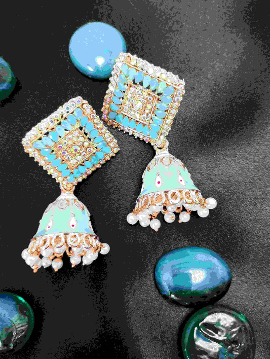 Sky blue ethnic earring