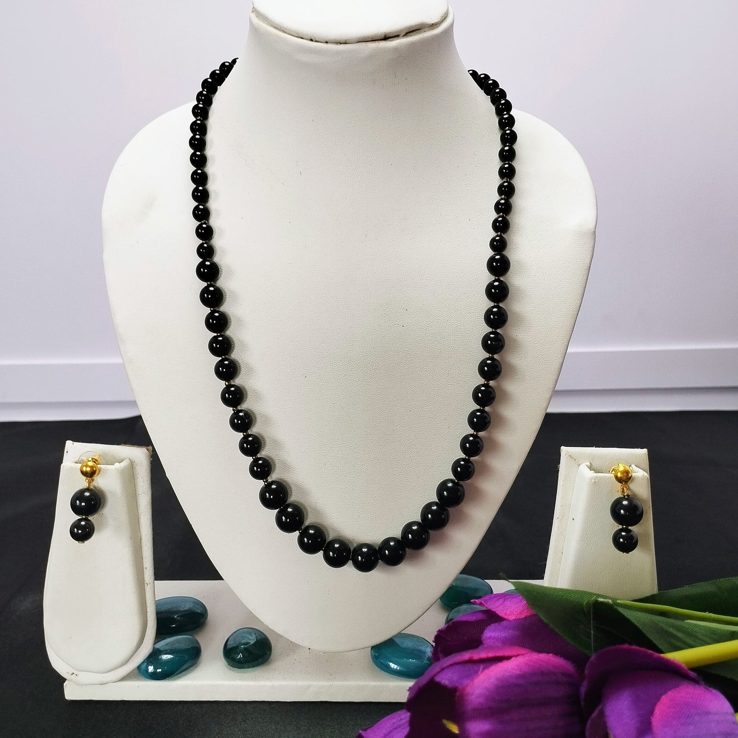 Black  Onyx Beads Necklace set