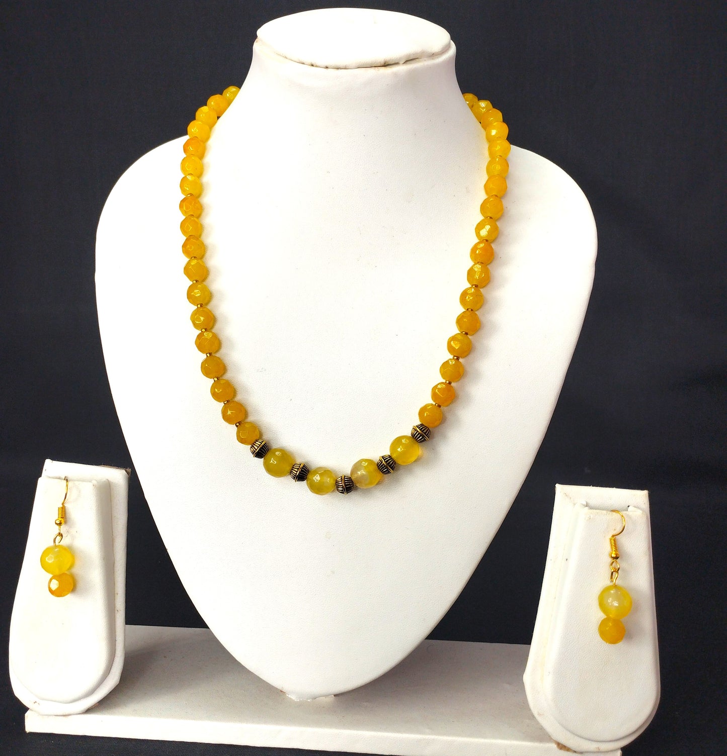 Citrine Onyx  Beads Necklace