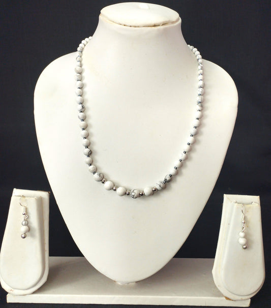 White Howlite  Necklace Set