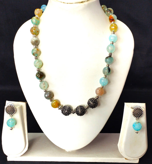 Aquamarine Gemstone Necklace Set