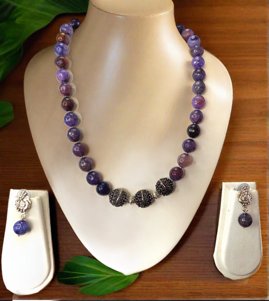 Amethyst Gemstone  Necklace Set