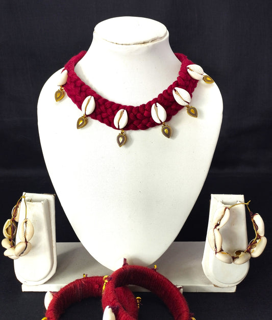 Maroon Fabric Jewellery