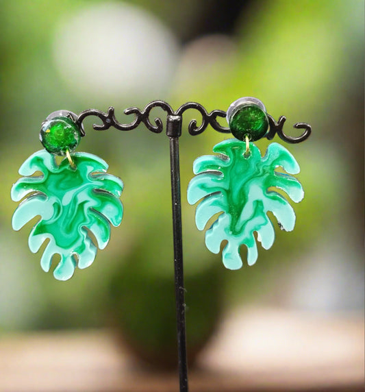 Green leaf  Earrings