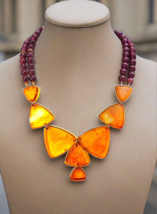 Orange Resin Necklace