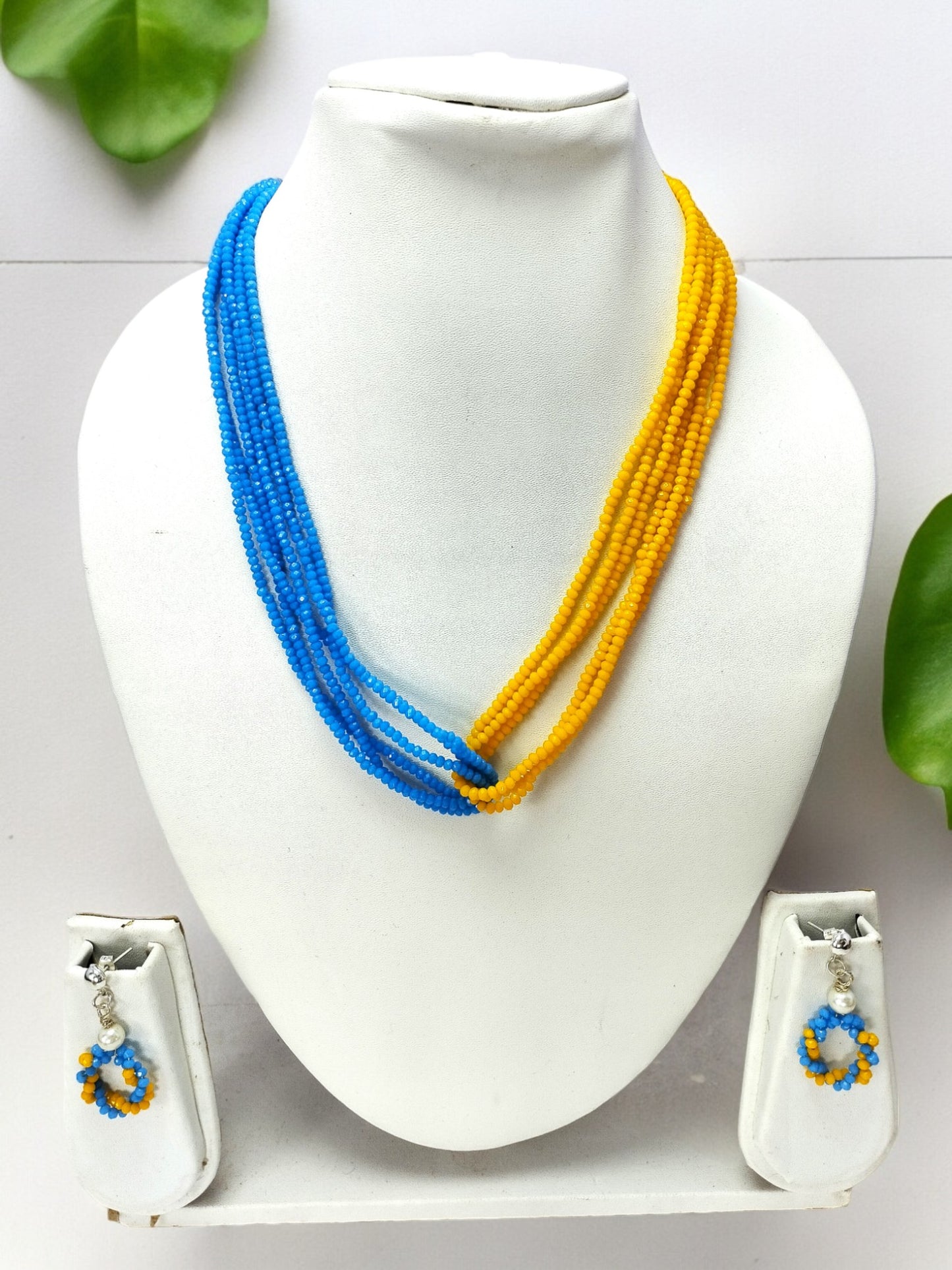 Blue and yellow  Necklace  set