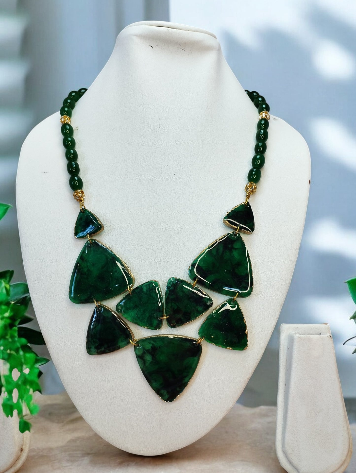 Green Katrina Resin Necklace