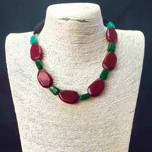 Maroon and Green  Necklace set