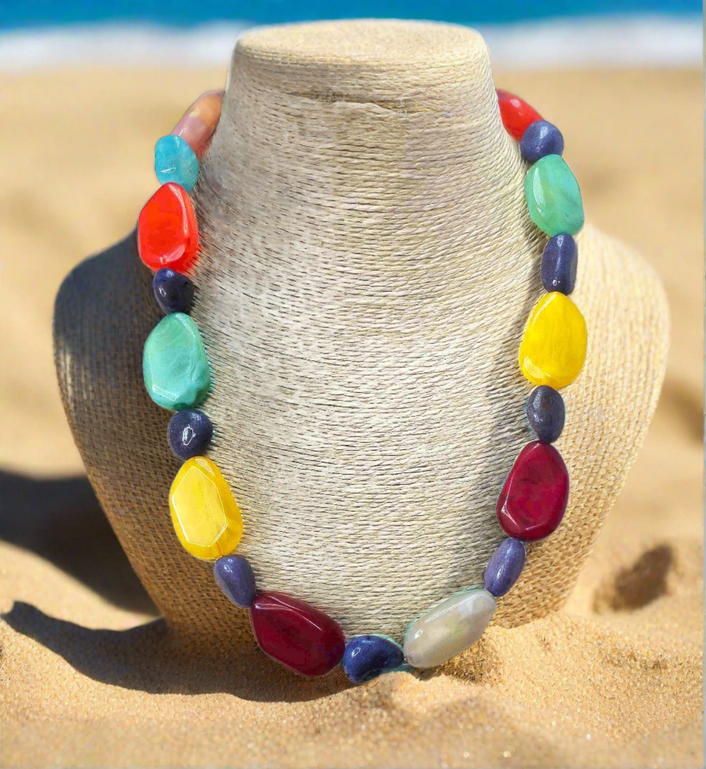 Multi colour and blue beads Necklace set