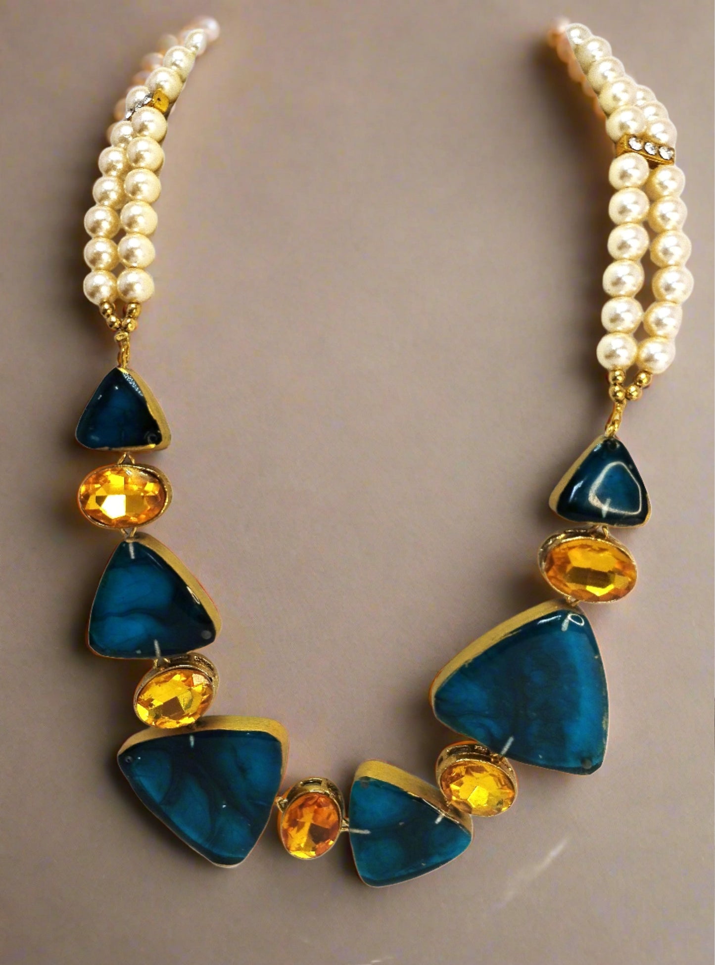 Diana  Pearl Resin Necklace