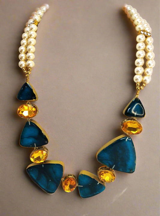 Diana  Pearl Resin Necklace