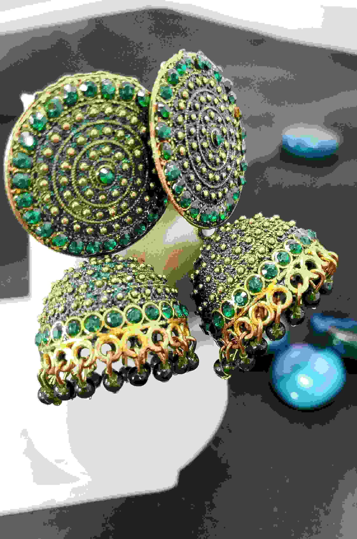 Green  colour Jhumka